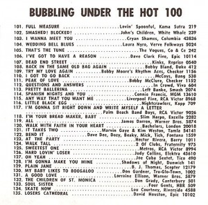 Bubbling Under The Hot 100 - 12.31.66